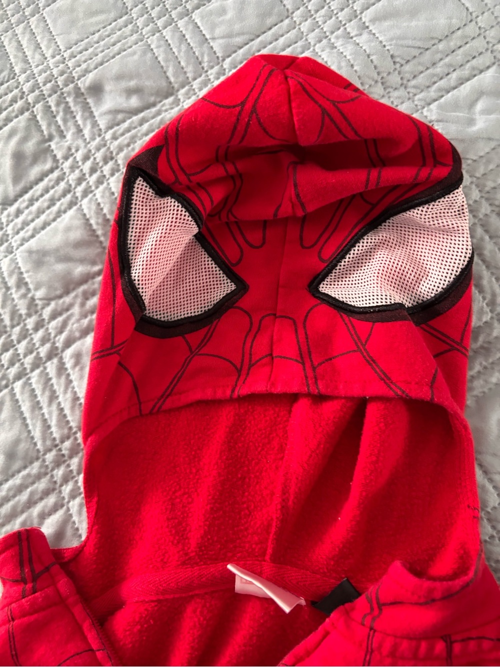 Marvel Red Spider-Man Hooded Zip Jacket with Black and Blue Accents - Picture 3 of 4